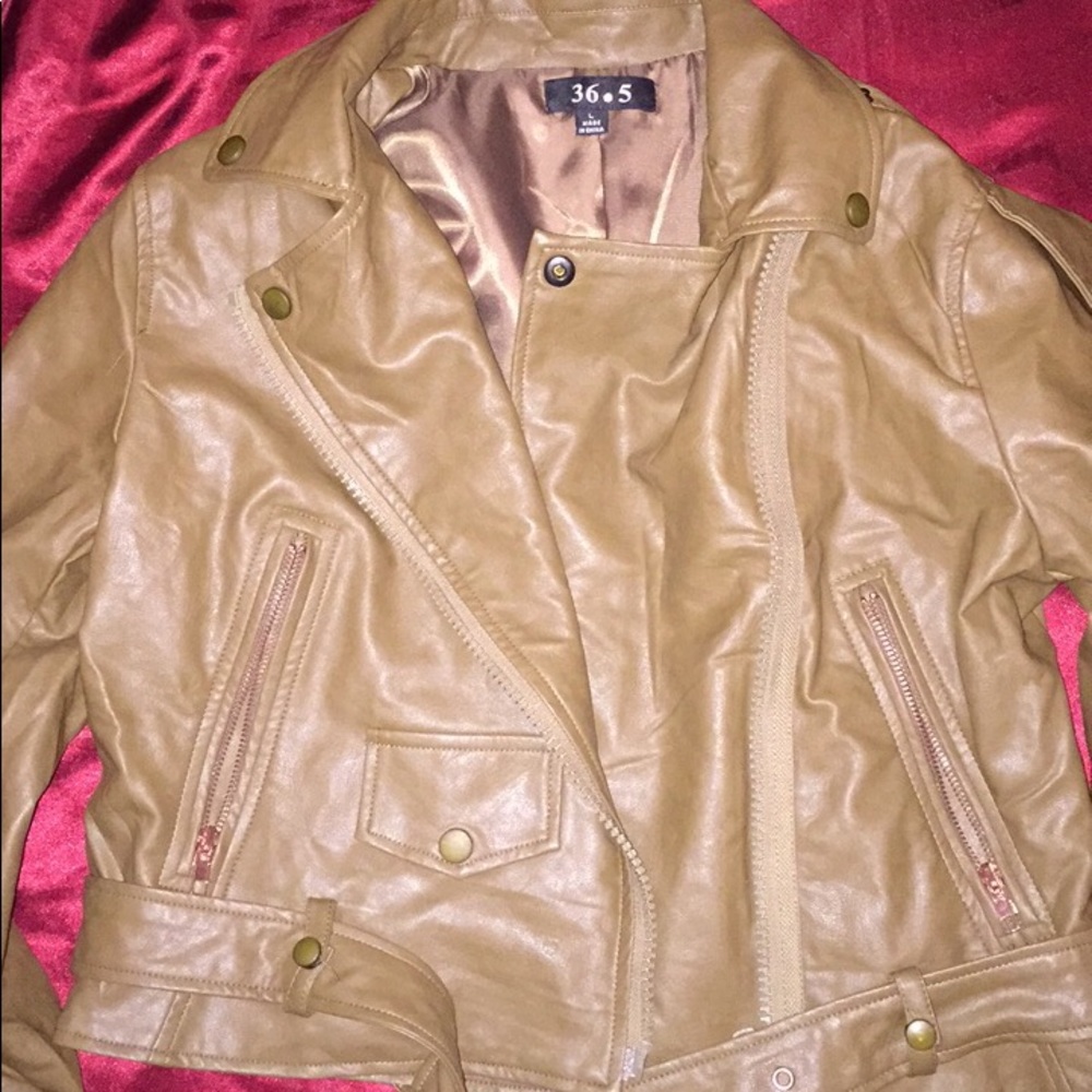 Olive leather bomber jacket